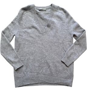 Vince. Sweater Women's XS Gray Cashmere Wool Blend V-Neck Long Sleeve Pullover